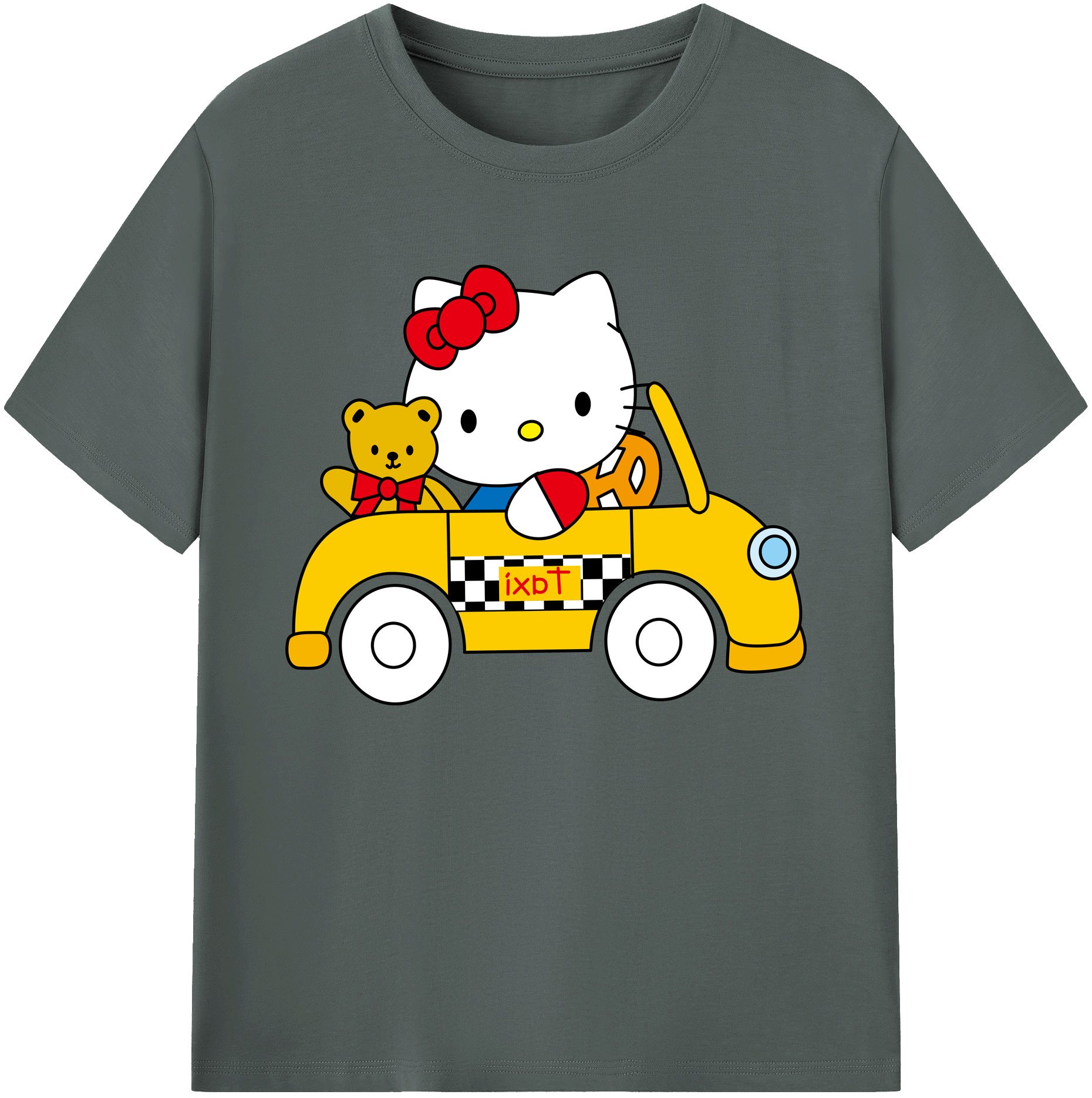 （画像用） Hello Kitty ハローキティ 綿100％ メンズ半袖Tシャツ｜肌触りやわらか＆通気性